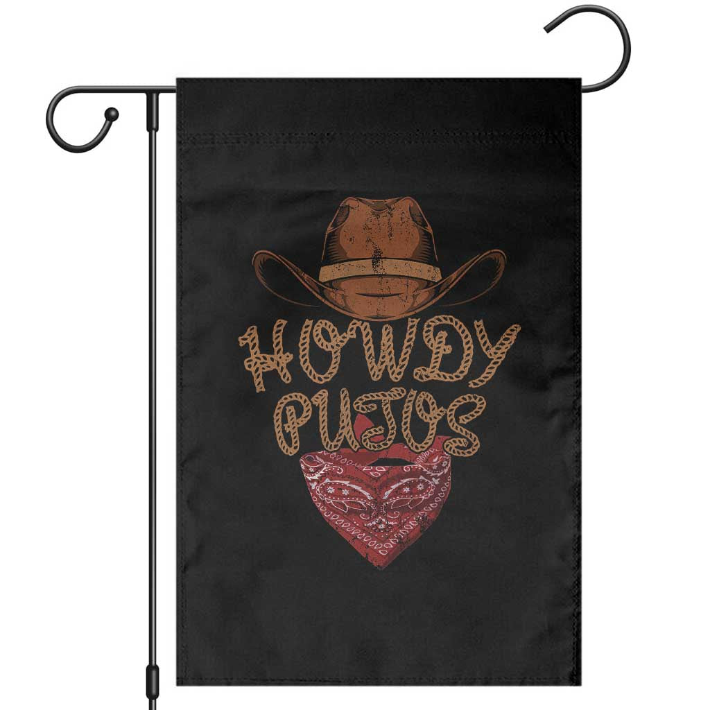 Howdy Putos Garden Flag Funny Western Country Rodeo Southern Retro Cowboy TS10 Black Print Your Wear