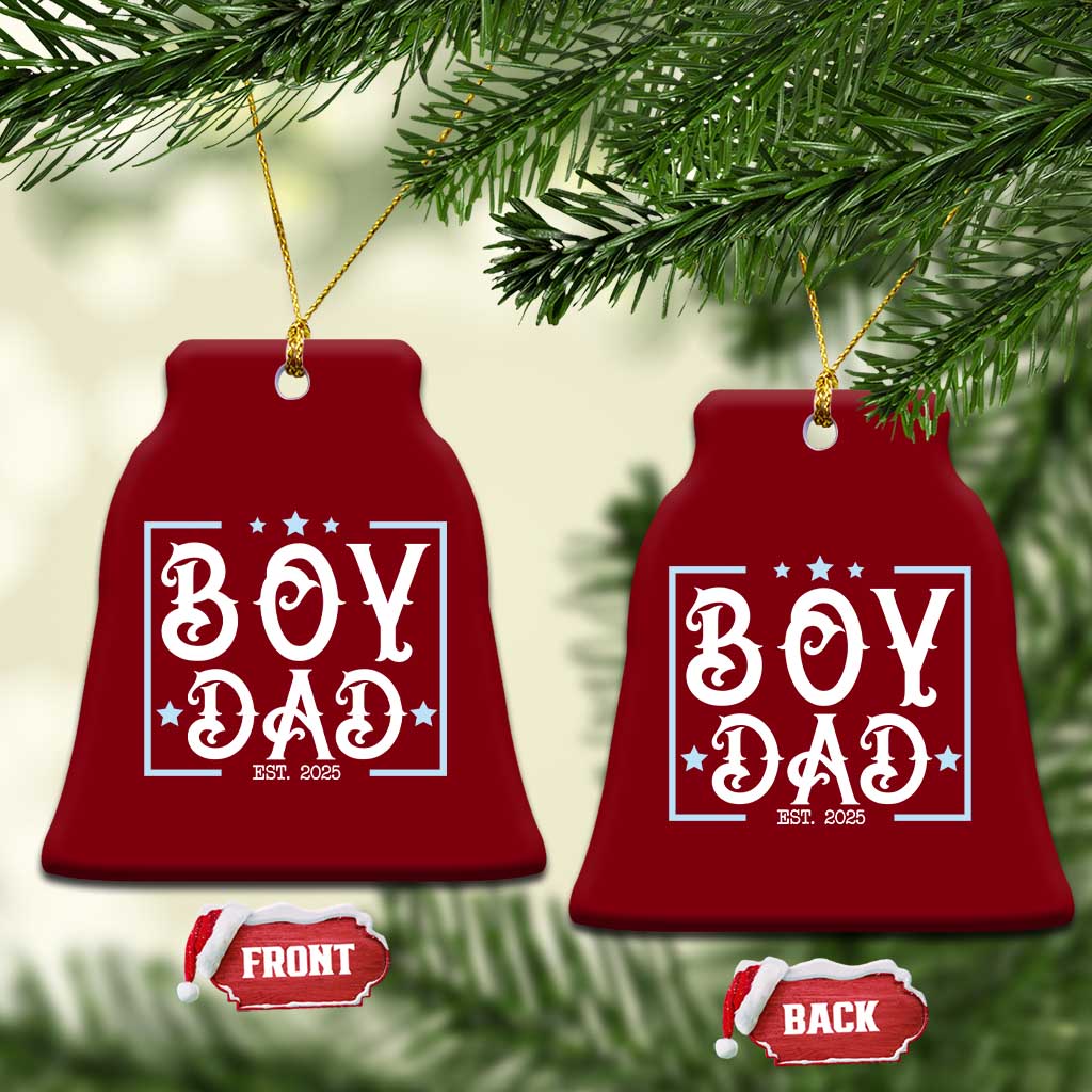 Boy Dad Est 2025 Ceramic Ornament Expect Baby Boy Son Fathers Day 2025 TS10 Print Your Wear