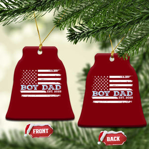 Boy Dad Est 2025 Ceramic Ornament Newborn Daddy Father Baby Boy Son USA Flag TS10 Print Your Wear