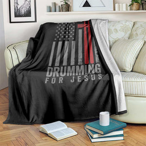 Christian Drummer Throw Blanket Drumming For Jesus Cross USA Flag Percussionist TS10 Print Your Wear