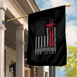 Christian Drummer Garden Flag Drumming For Jesus Cross USA Flag Percussionist TS10 Print Your Wear