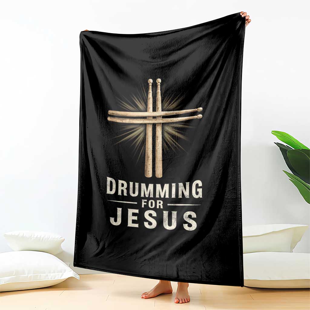 Christian Drummer Throw Blanket Drumming For Jesus Drumstick Cross Percussionist TS10 Print Your Wear