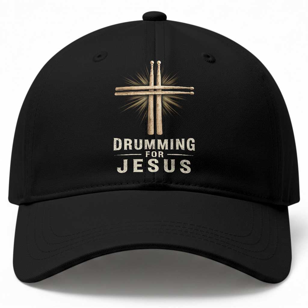 Christian Drummer Baseball Cap Drumming For Jesus Drumstick Cross Percussionist TS10 Print Your Wear