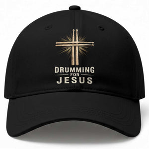 Christian Drummer Baseball Cap Drumming For Jesus Drumstick Cross Percussionist TS10 Print Your Wear