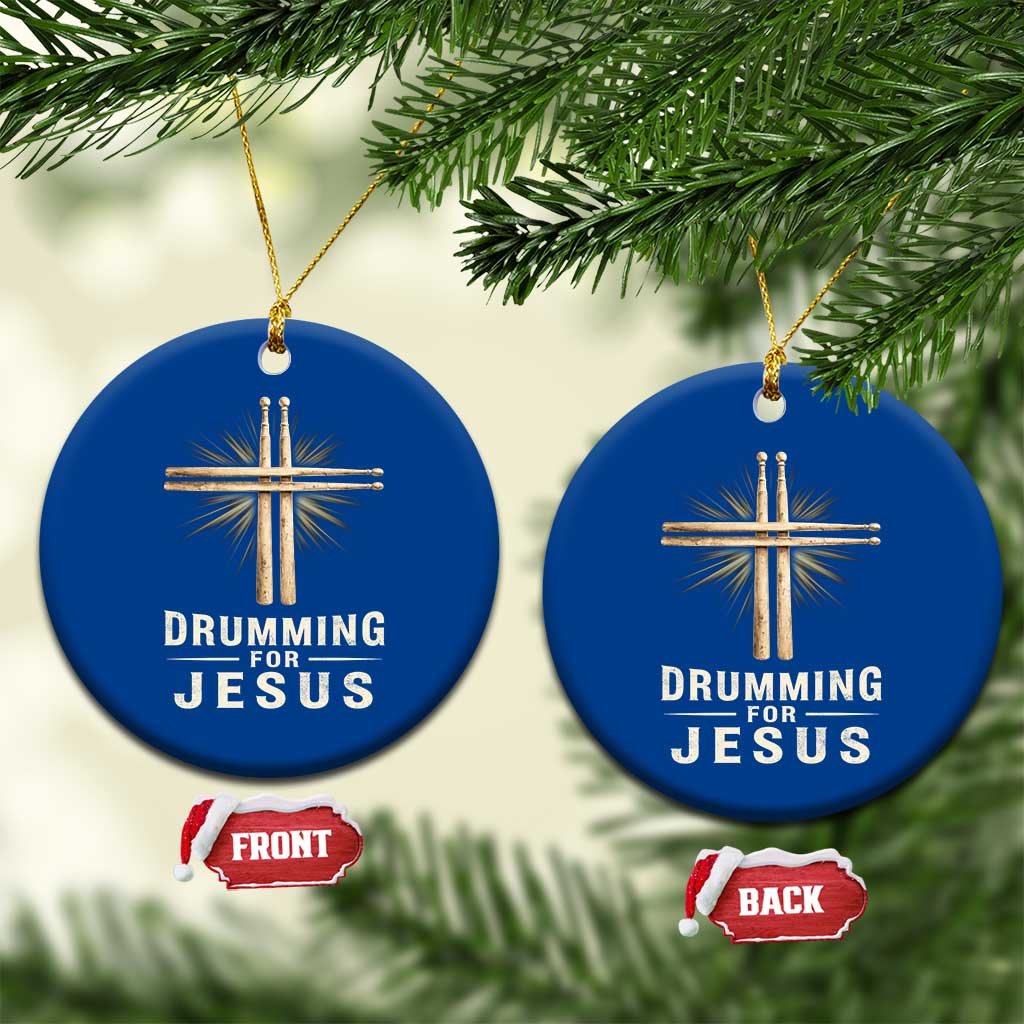 Christian Drummer Ceramic Ornament Drumming For Jesus Drumstick Cross Percussionist TS10 1pc Blue Print Your Wear