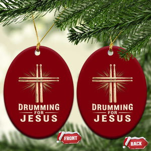 Christian Drummer Ceramic Ornament Drumming For Jesus Drumstick Cross Percussionist TS10 Print Your Wear