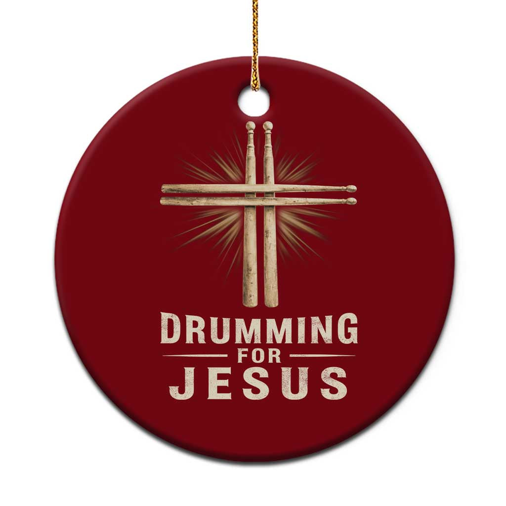 Christian Drummer Ceramic Ornament Drumming For Jesus Drumstick Cross Percussionist TS10 1pc Red Print Your Wear
