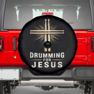 Christian Drummer Spare Tire Cover Drumming For Jesus Drumstick Cross Percussionist TS10 Black Print Your Wear