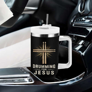 Christian Drummer Tumbler With Handle Drumming For Jesus Drumstick Cross Percussionist TS10 Print Your Wear