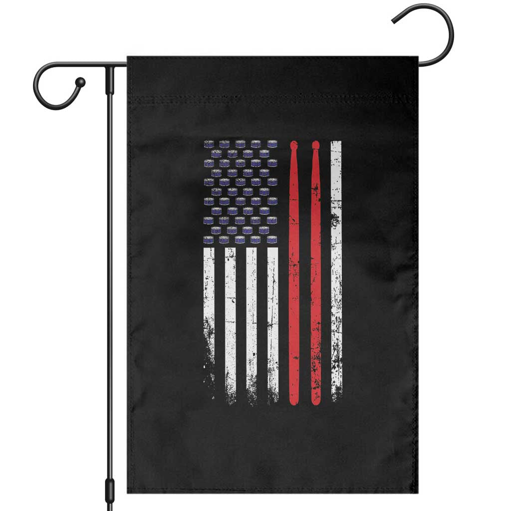 Patriotic Drummer Garden Flag Percussionist Gift Drumming Drumsticks American Flag TS10 Black Print Your Wear