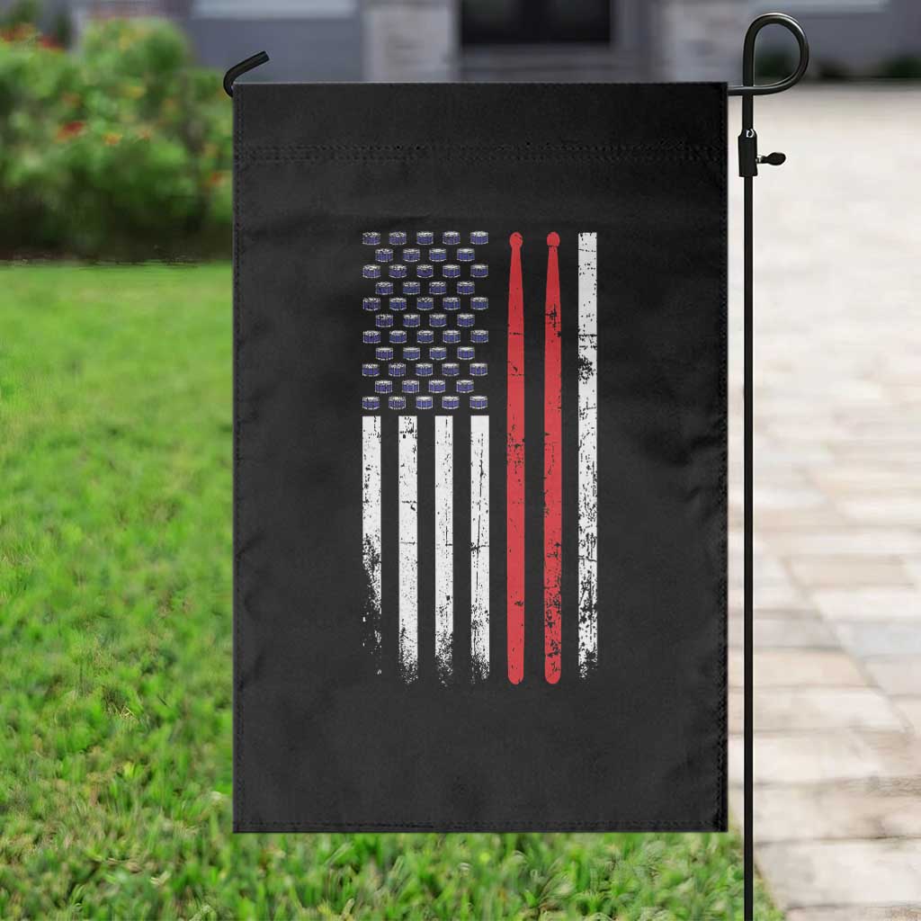 Patriotic Drummer Garden Flag Percussionist Gift Drumming Drumsticks American Flag TS10 Print Your Wear
