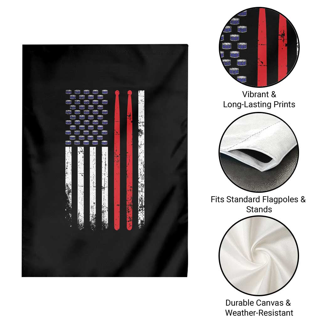 Patriotic Drummer Garden Flag Percussionist Gift Drumming Drumsticks American Flag TS10 Print Your Wear