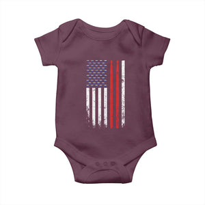 Patriotic Drummer Baby Onesie Percussionist Gift Drumming Drumsticks American Flag TS10 Maroon Print Your Wear