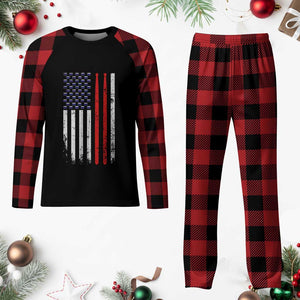 Patriotic Drummer Plaid Pajama Set Percussionist Gift Drumming Drumsticks American Flag TS10 Buffalo Plaid Print Your Wear