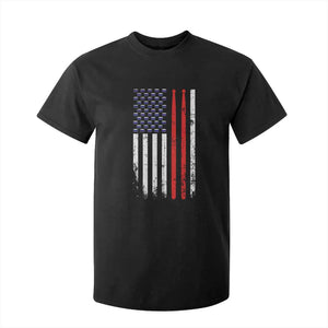 Patriotic Drummer T Shirt For Kid Percussionist Gift Drumming Drumsticks American Flag TS10 Black Print Your Wear