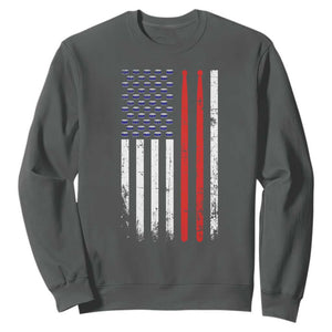 Patriotic Drummer Sweatshirt Percussionist Gift Drumming Drumsticks American Flag TS10 Dark Heather Print Your Wear