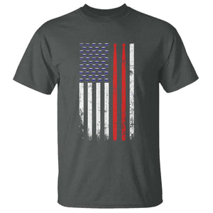 Patriotic Drummer T Shirt Percussionist Gift Drumming Drumsticks American Flag TS10 Dark Heather Print Your Wear