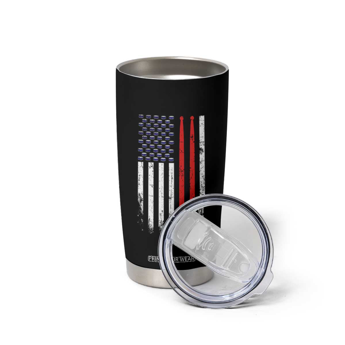 Patriotic Drummer Tumbler Cup Percussionist Gift Drumming Drumsticks American Flag TS10 Print Your Wear