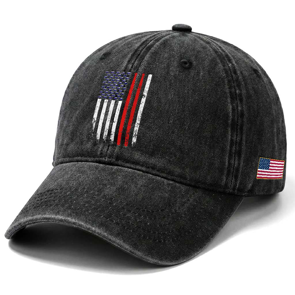 Patriotic Drummer Washed Cotton Baseball Cap Percussionist Gift Drumming Drumsticks American Flag TS10 Print Your Wear