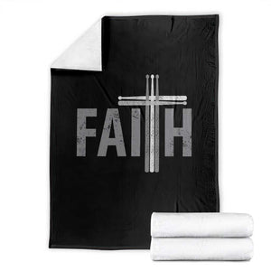 Christian Drummer Throw Blanket Faith Drum Stick Cross TS10 Black Print Your Wear