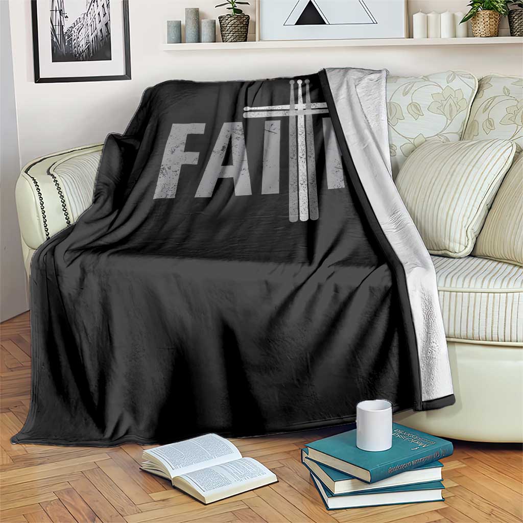 Christian Drummer Throw Blanket Faith Drum Stick Cross TS10 Print Your Wear