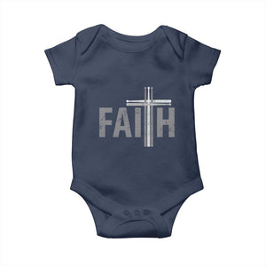 Christian Drummer Baby Onesie Faith Drum Stick Cross TS10 Navy Print Your Wear