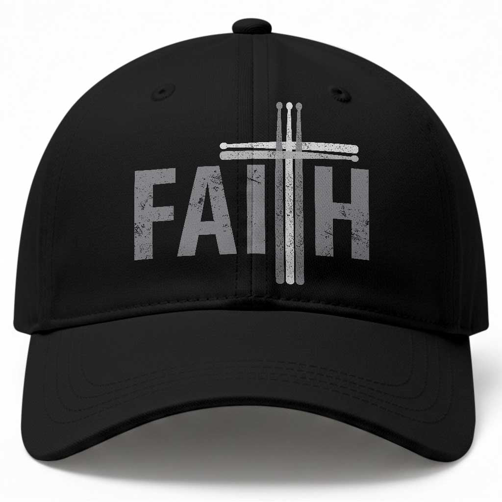 Christian Drummer Baseball Cap Faith Drum Stick Cross TS10 Print Your Wear