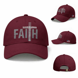 Christian Drummer Baseball Cap Faith Drum Stick Cross TS10 Baseball Cap Universal Fit Maroon Print Your Wear