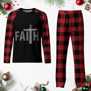 Christian Drummer Plaid Pajama Set Faith Drum Stick Cross TS10 Buffalo Plaid Print Your Wear