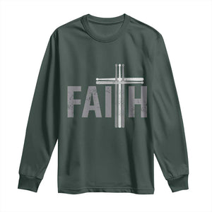 Christian Drummer Long Sleeve Shirt Faith Drum Stick Cross TS10 Dark Forest Green Print Your Wear