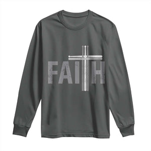 Christian Drummer Long Sleeve Shirt Faith Drum Stick Cross TS10 Dark Heather Print Your Wear