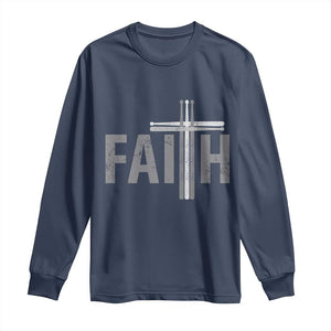 Christian Drummer Long Sleeve Shirt Faith Drum Stick Cross TS10 Navy Print Your Wear