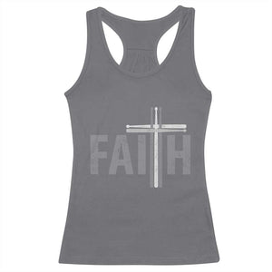 Christian Drummer Racerback Tank Top Faith Drum Stick Cross TS10 Charcoal Print Your Wear