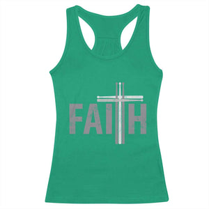 Christian Drummer Racerback Tank Top Faith Drum Stick Cross TS10 Irish Green Print Your Wear