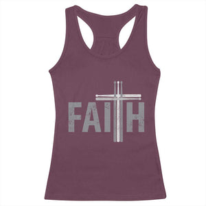 Christian Drummer Racerback Tank Top Faith Drum Stick Cross TS10 Maroon Print Your Wear