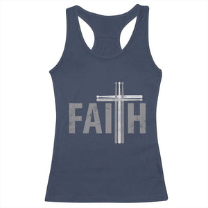 Christian Drummer Racerback Tank Top Faith Drum Stick Cross TS10 Navy Print Your Wear
