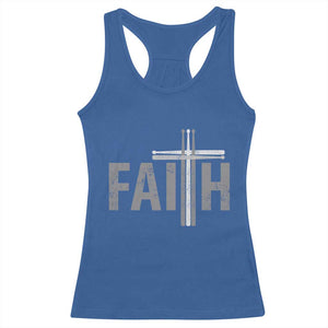 Christian Drummer Racerback Tank Top Faith Drum Stick Cross TS10 Royal Blue Print Your Wear