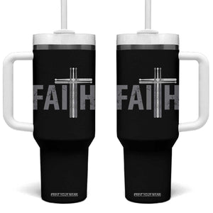 Christian Drummer Tumbler With Handle Faith Drum Stick Cross TS10 One Size: 40 oz Black Print Your Wear