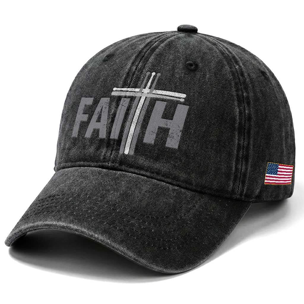 Christian Drummer Washed Cotton Baseball Cap Faith Drum Stick Cross TS10 Print Your Wear