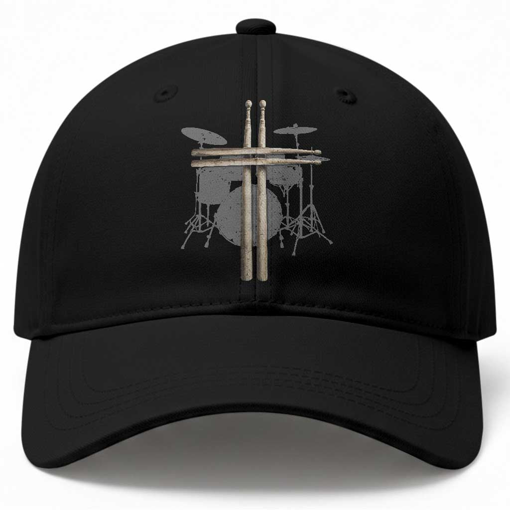 Christian Drummer Baseball Cap Drum Sticks Cross Percussionist Jesus Church TS10 Print Your Wear