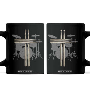 Christian Drummer Coffee Mug Drum Sticks Cross Percussionist Jesus Church TS10 Black Print Your Wear