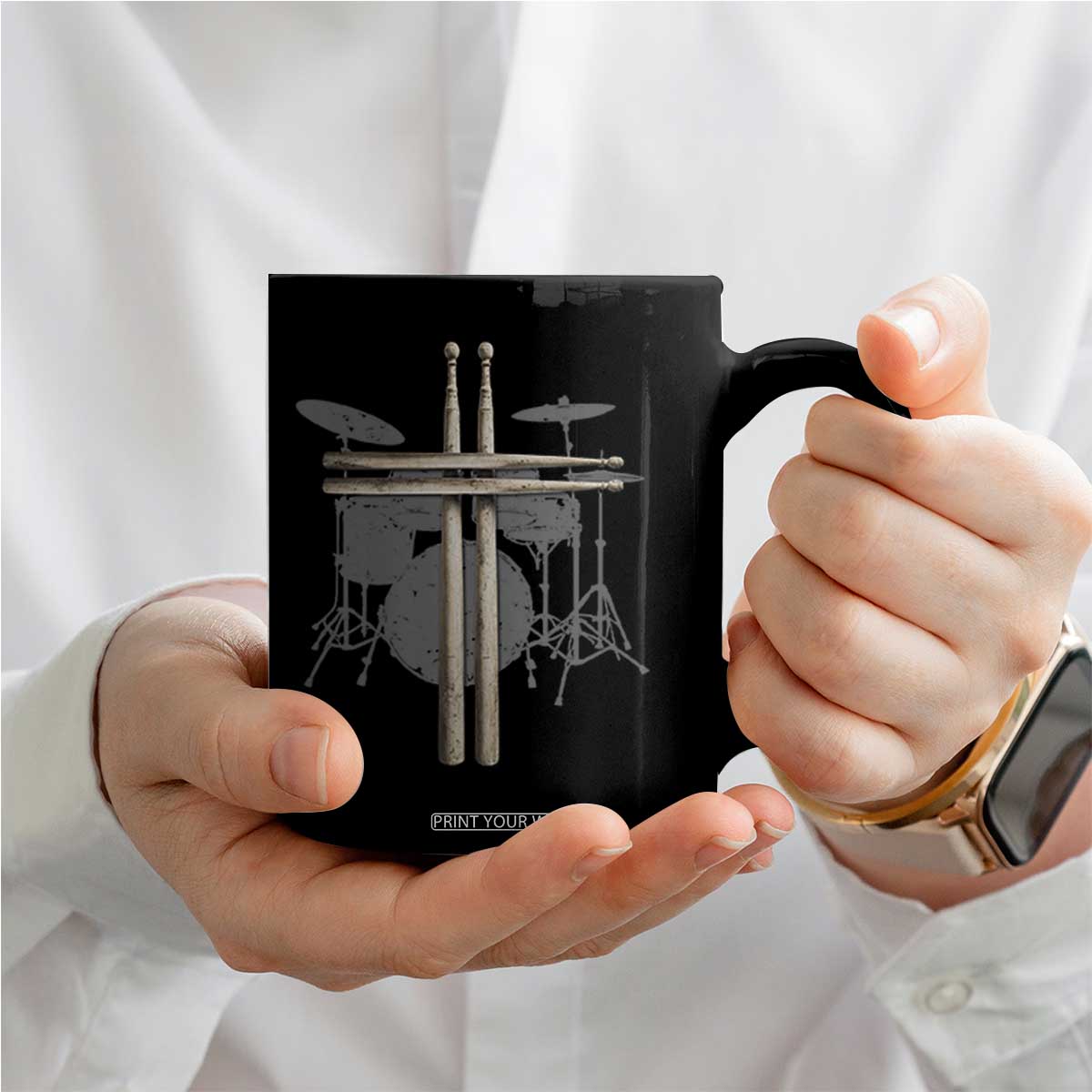 Christian Drummer Coffee Mug Drum Sticks Cross Percussionist Jesus Church TS10 Print Your Wear