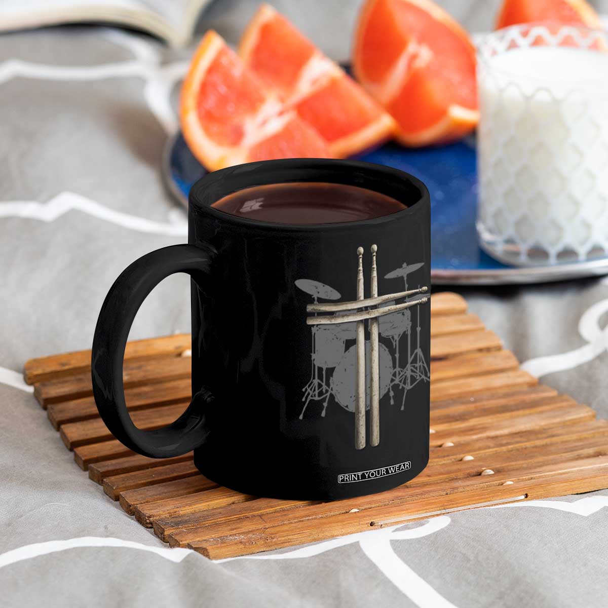 Christian Drummer Coffee Mug Drum Sticks Cross Percussionist Jesus Church TS10 Print Your Wear