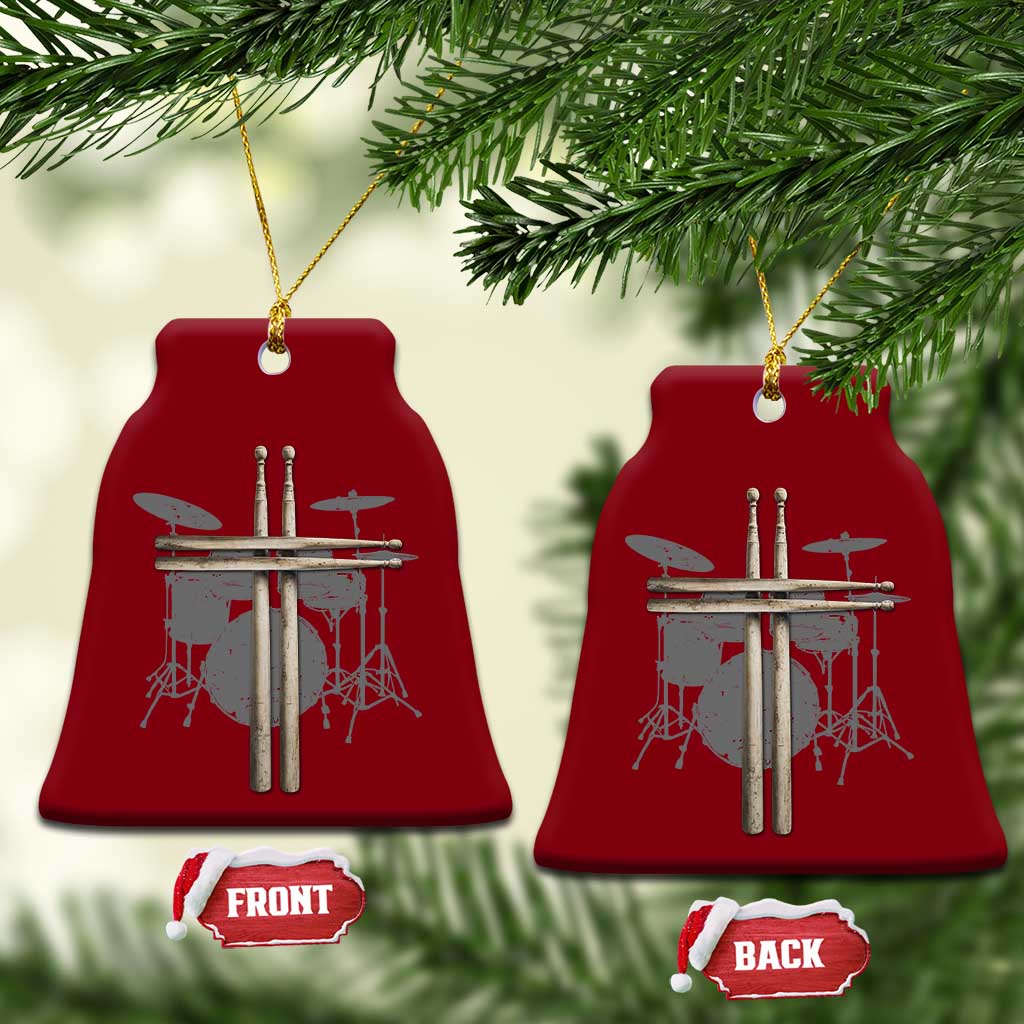 Christian Drummer Ceramic Ornament Drum Sticks Cross Percussionist Jesus Church TS10 Print Your Wear
