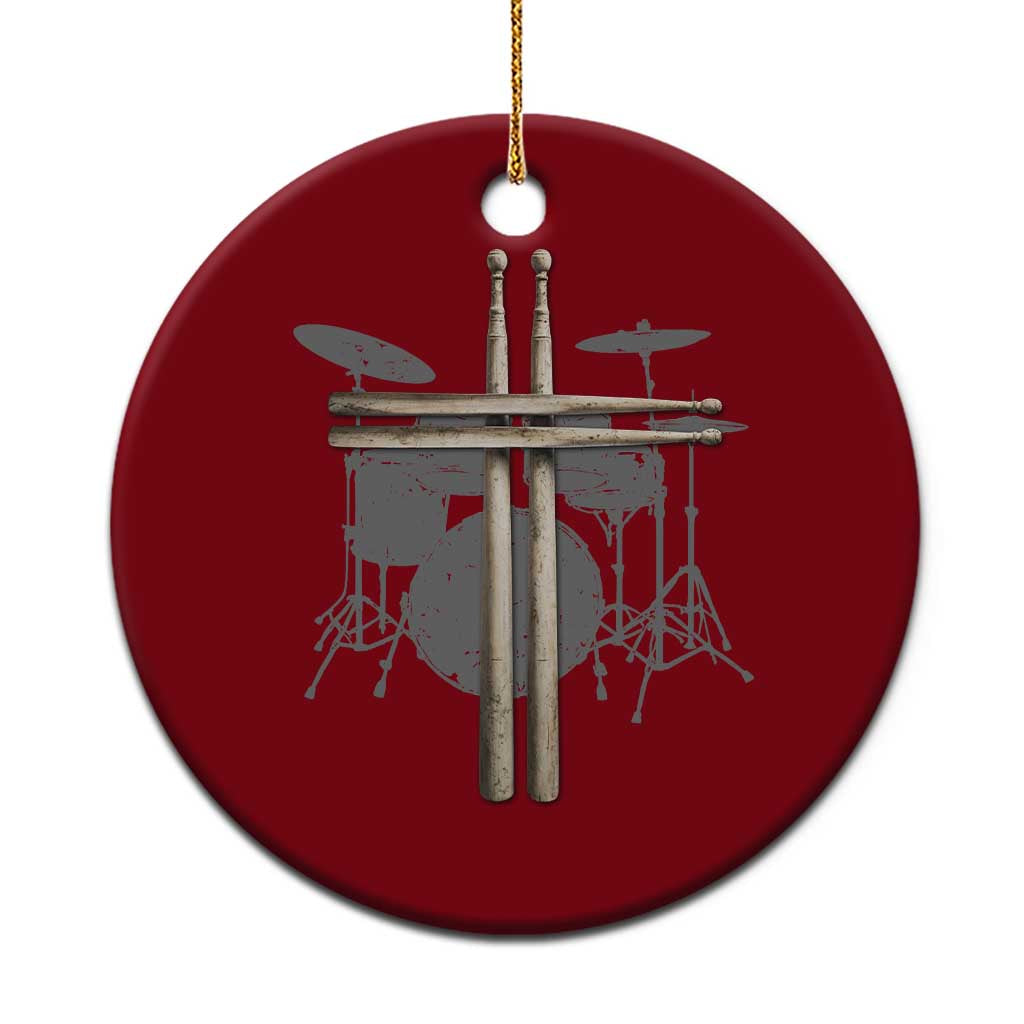Christian Drummer Ceramic Ornament Drum Sticks Cross Percussionist Jesus Church TS10 1pc Red Print Your Wear