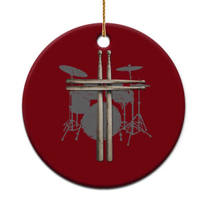 Christian Drummer Ceramic Ornament Drum Sticks Cross Percussionist Jesus Church TS10 1pc Red Print Your Wear
