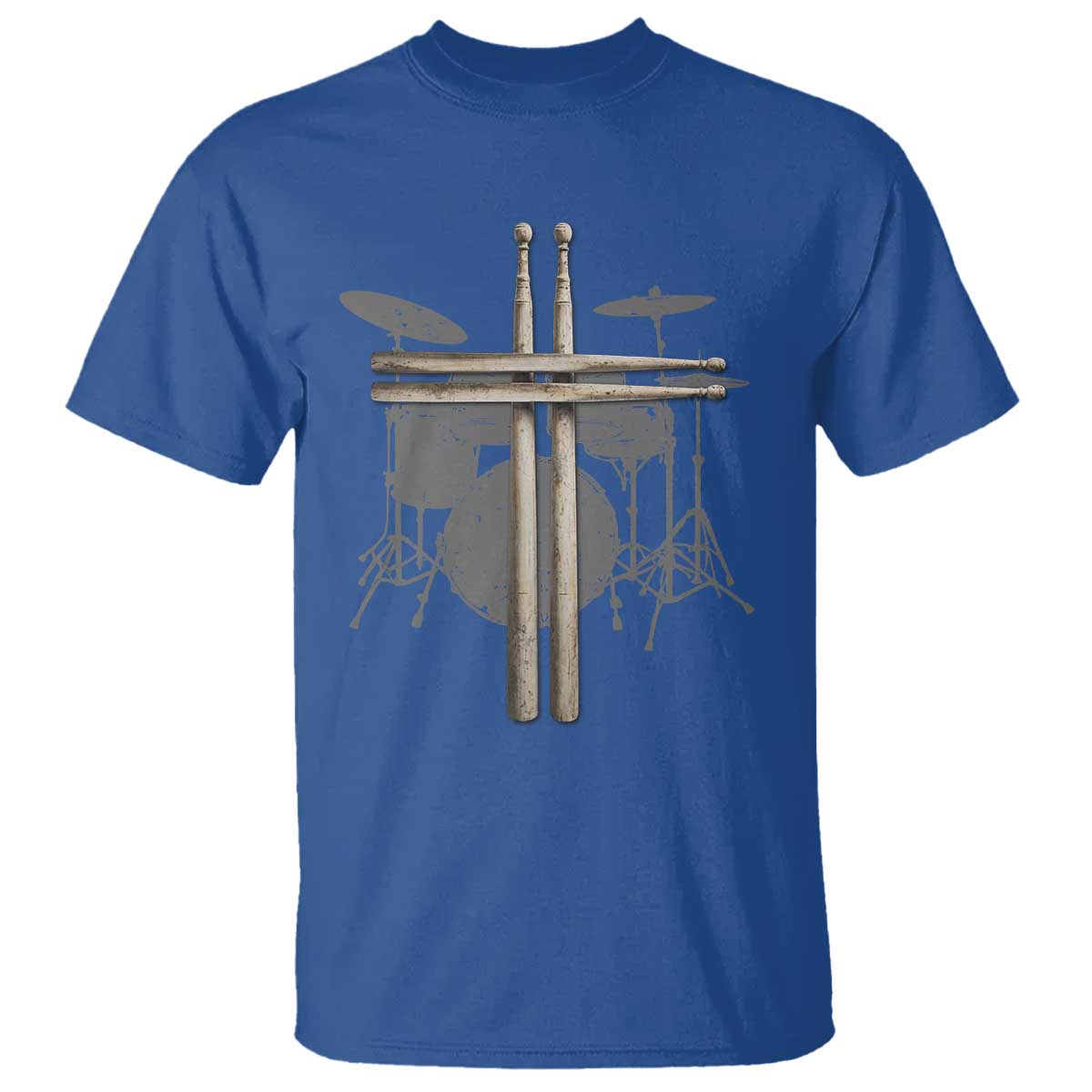 Christian Drummer T Shirt Drum Sticks Cross Percussionist Jesus Church TS10 Royal Blue Print Your Wear