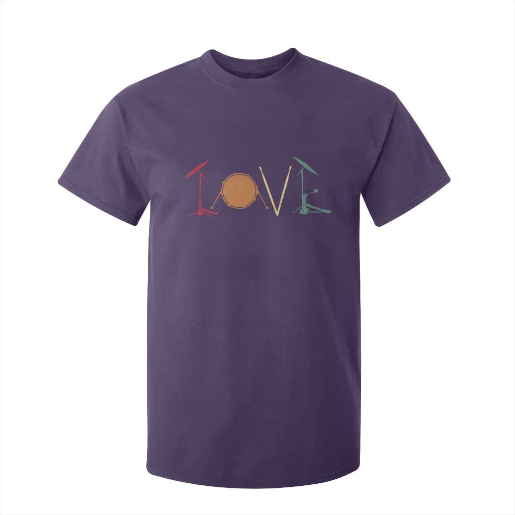 Retro Drummer T Shirt For Kid Drum Love Drums Drumline TS10 Purple Print Your Wear