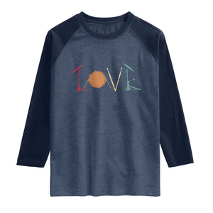 Retro Drummer Raglan Shirt Drum Love Drums Drumline TS10 Heather Denim Navy Print Your Wear