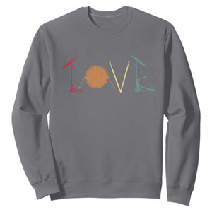 Retro Drummer Sweatshirt Drum Love Drums Drumline TS10 Charcoal Print Your Wear